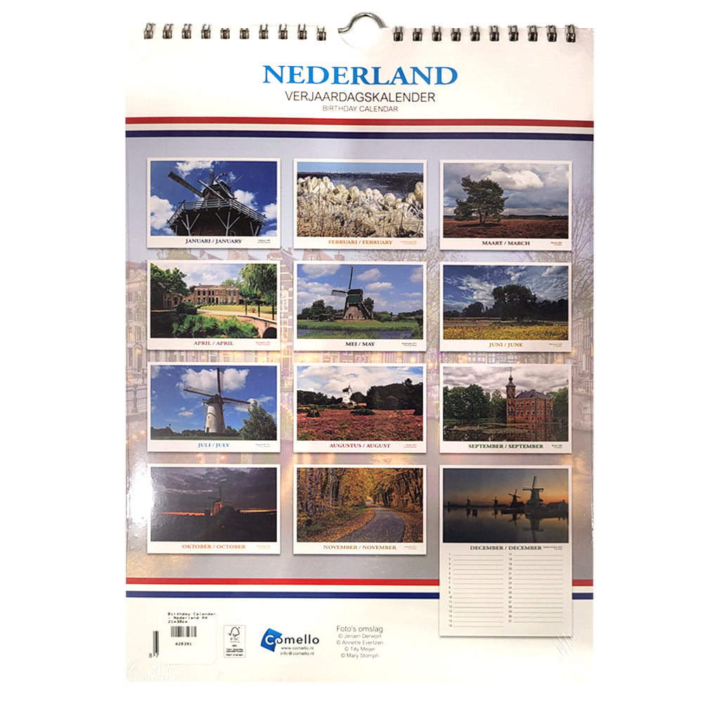 Birthday Calendar - Nederland A4 21x30cm