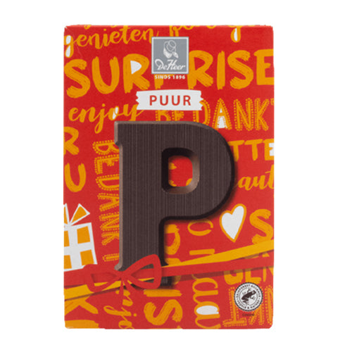 DeHeer Chocolate Letter 'P' Pure - 65gr.