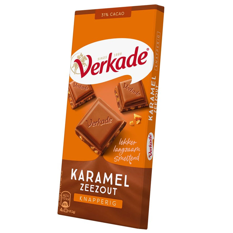 Verkade Caramel Sea Salt Chocolate Bar - 111gr.