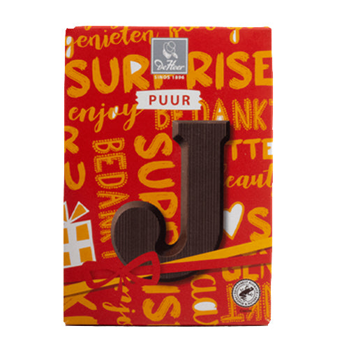 DeHeer Chocolate Letter 'J' Pure - 65gr.