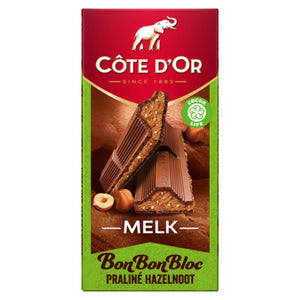 Cote D'Or Milk, Praline & Hazelnut Chocolate Bar - 200g.