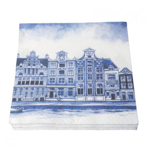 Paper Napkins - Heinen Delft Blue Canal Houses (20)