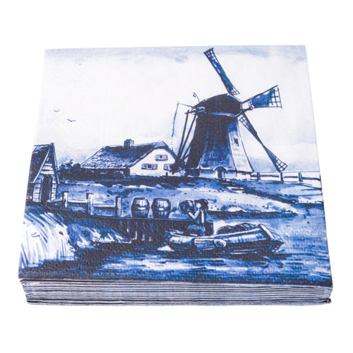 Paper Napkins - Heinen Delft Blue Windmill (20)