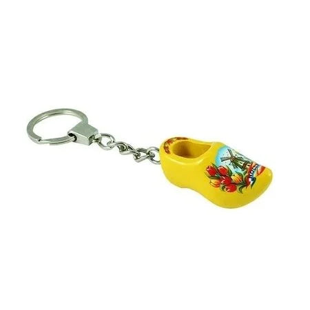 Keychain - Single Wooden Shoe (Yellow) 4cm