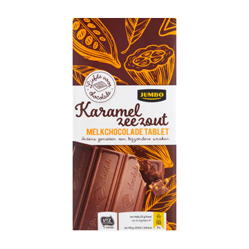 Jumbo Caramel Sea Salt  Milk Chocolate Bar - 200gr.