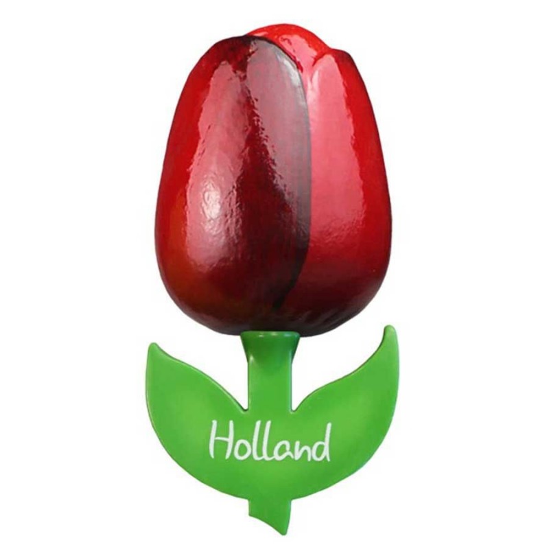 Tulip Magnet - Wood Red/Aubergine (6cm)