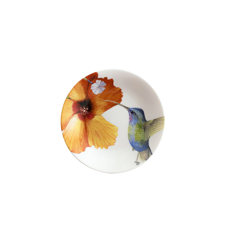 Marjolein Bastin - Plate Tiny White (12cm)  "Hummingbirds"
