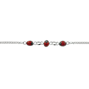 Ladybug Bracelet - 3 in a Row (Fine Chain) 11-13cm