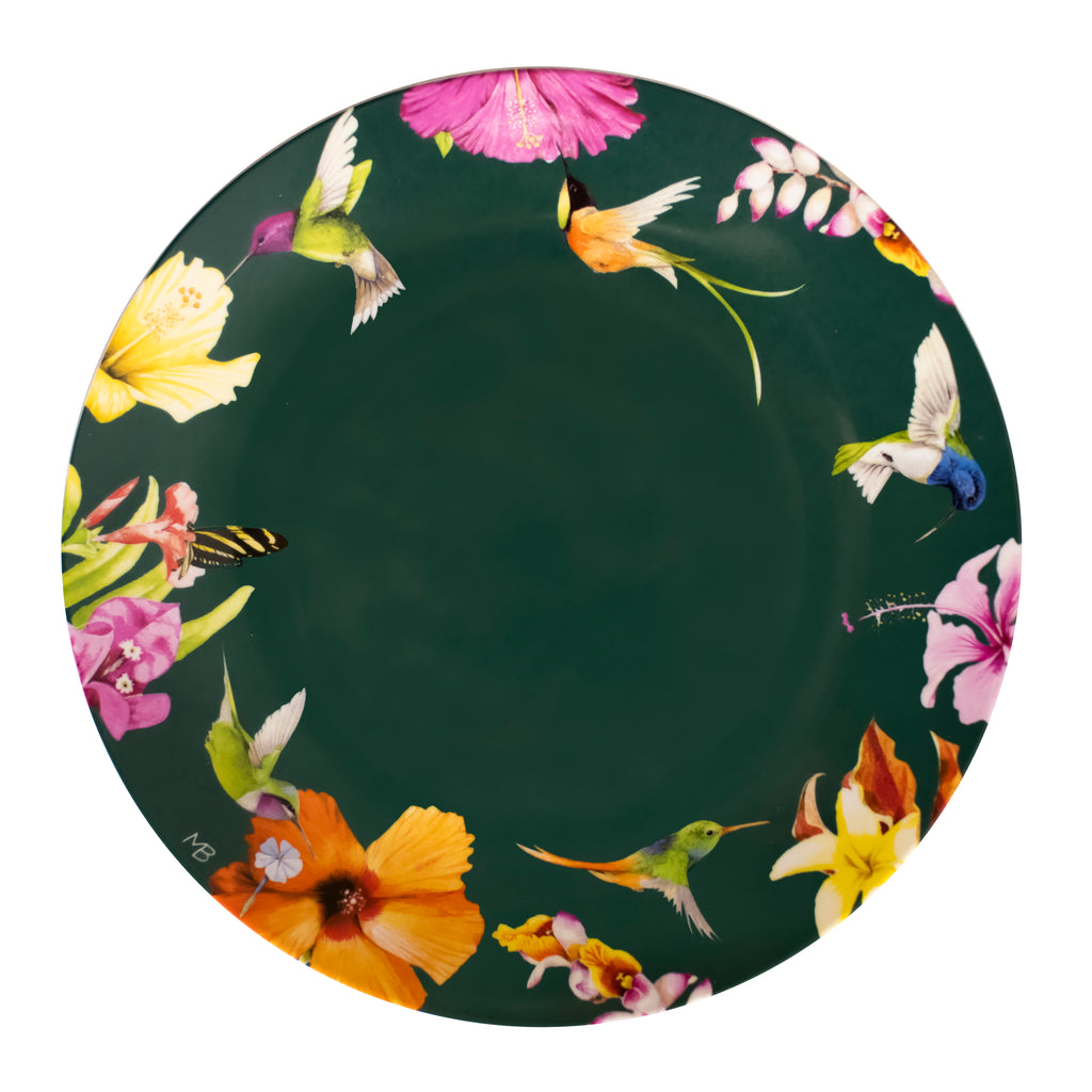 Marjolein Bastin - Plate Green (25cm)  "Hummingbirds"