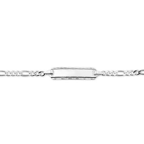 Baby Bracelet - Silver w/Fancy Plate (5mm) 11-13cm