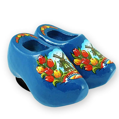 Magnet - Pair Wooden Shoes (Blue) 4cm.
