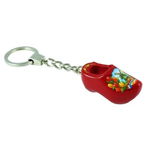 Keychain - Single Wooden Shoe (Red) 4cm