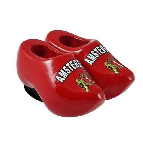 Magnet - Pair Wooden Shoes (Amsterdam Red) 4cm