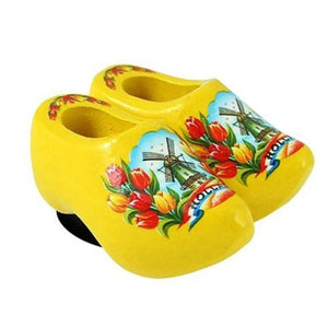 Magnet - Pair Wooden Shoes (Yellow) 4cm.