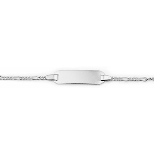 Baby Bracelet - Silver w/Plain Plate (5mm) 11-13cm