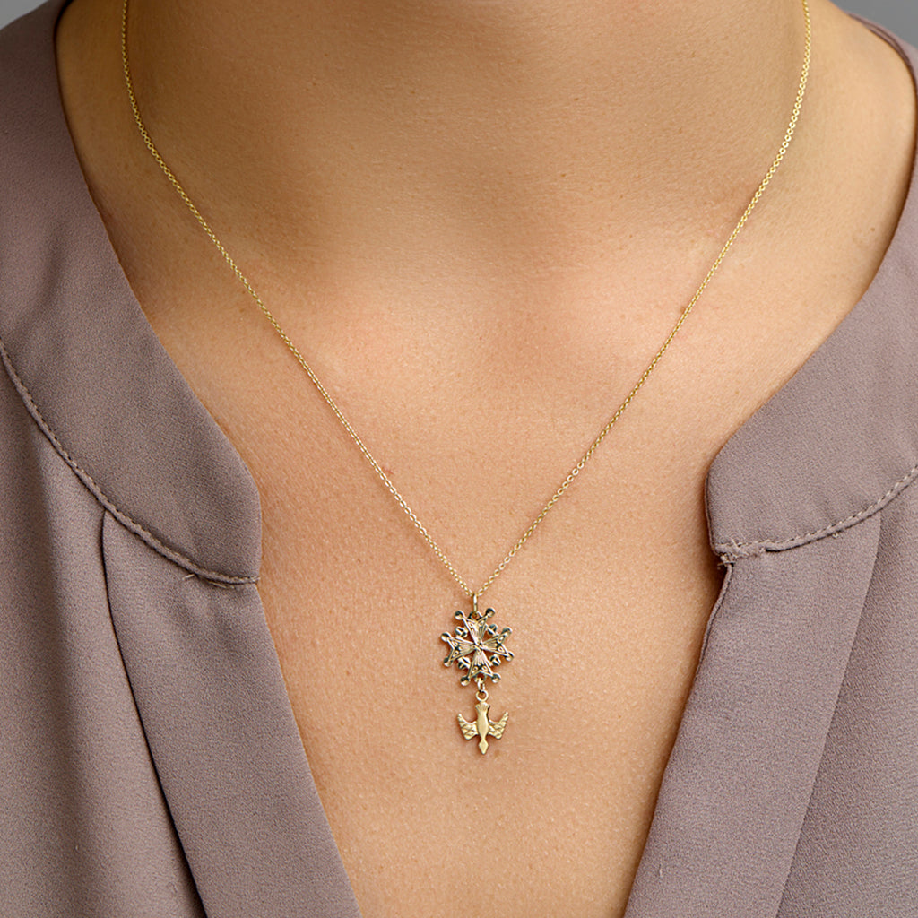 Hugenot Cross Pendant (Gold 14k) - Small