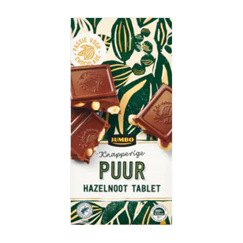 Jumbo Pure/Hazelnut Chocolate Tablet - 200g.