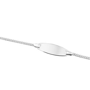 Baby Bracelet - Silver Oval Plate (8mm) 13-15cm