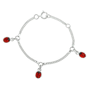 Ladybug Bracelet - Dangling (Fine Chain) 11-13cm