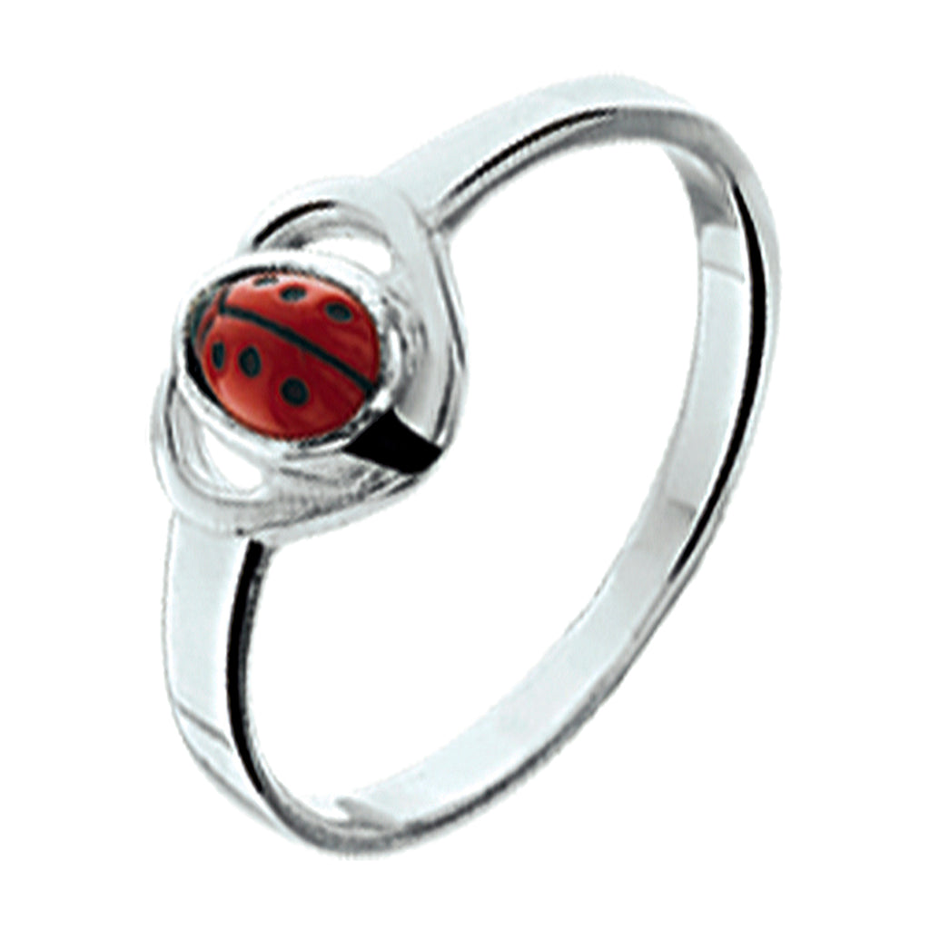 Ladybug Ring (Heart with Straight Bug) - Size 13mm (1 1/2)