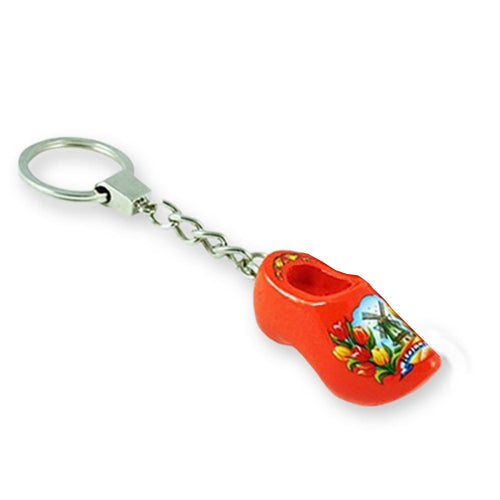 Keychain - Single Wooden Shoe (Orange) 4cm