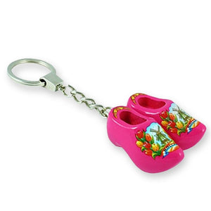 Keychain - Pair Wooden Shoes (Pink) 4cm